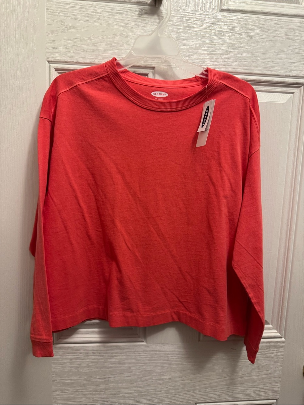 Old Navy Coral-Red Long Sleeve Crew Tee